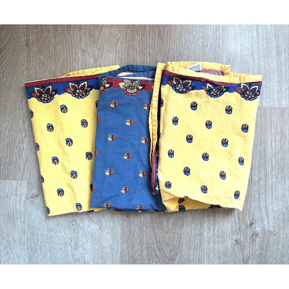 Vintage Williams Sonoma Cotton 19" x 20" Napkins Set 3 Provencal French Country